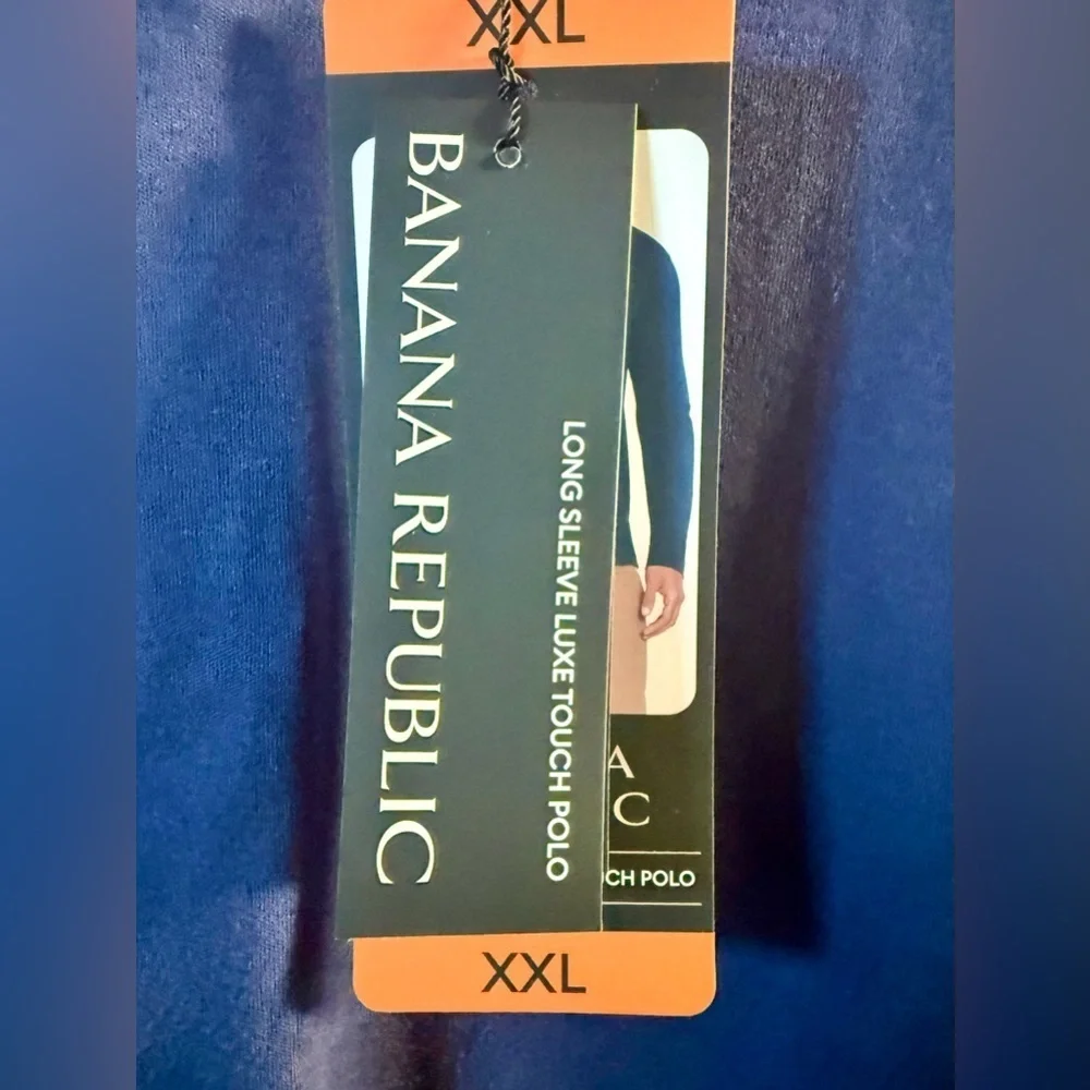 Banana Republic Luxe Touch Long Sleeve Polo Blue XXL NWT